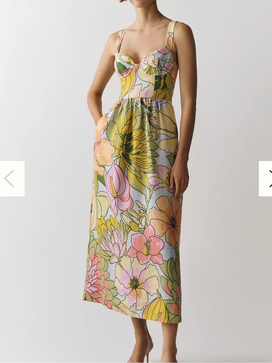 FARM Rio Dresses & Skirts - FARM Rio Spring Affair Floral Print Linen Maxi Dress